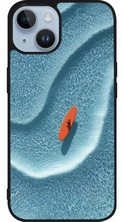 iPhone 15 Case Hülle - Silikon schwarz Orange surf Summer 2026
