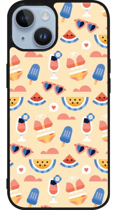 iPhone 15 Case Hülle - Silikon schwarz Pattern Summer 2026