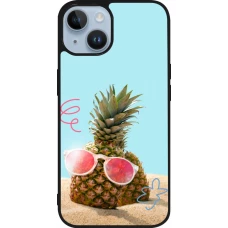 iPhone 15 Case Hülle - Silikon schwarz Pineapple with glasses Summer 2026