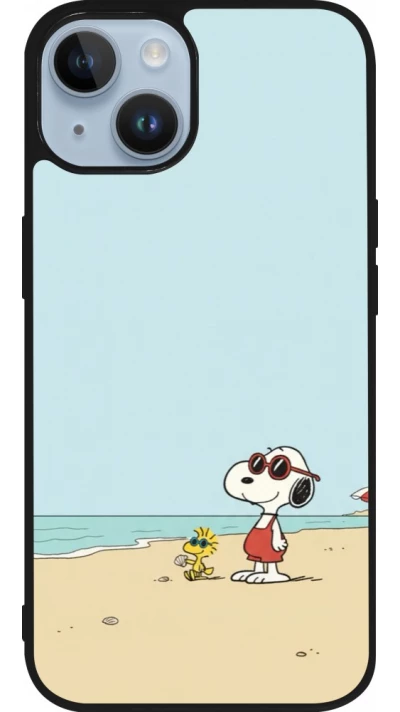 iPhone 15 Case Hülle - Silikon schwarz Snoopy on the beach Summer 2026