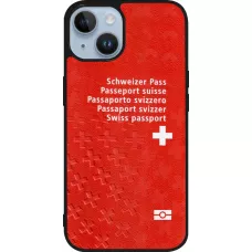 iPhone 15 Case Hülle - Silikon schwarz Swiss Passport