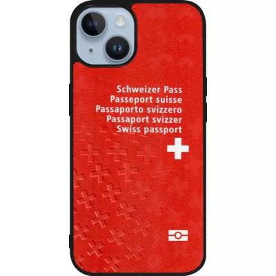 iPhone 15 Case Hülle - Silikon schwarz Swiss Passport