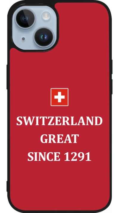 iPhone 15 Case Hülle - Silikon schwarz Switzerland Great Since 1291