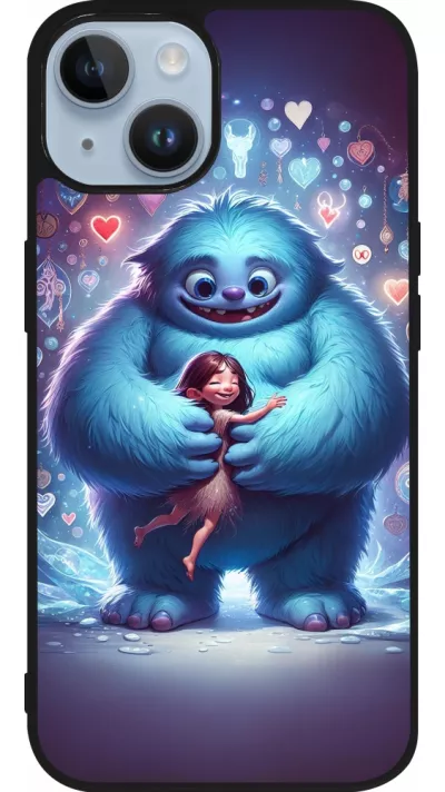 iPhone 15 Case Hülle - Silikon schwarz Valentin 2024 Flauschige Liebe