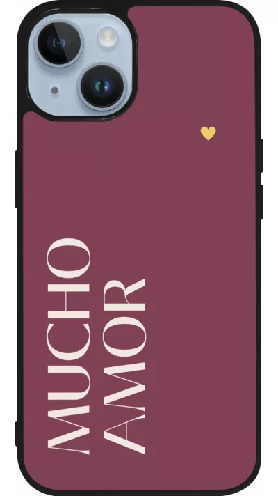 iPhone 15 Case Hülle - Silikon schwarz Valentine 2024 mucho amor rosado