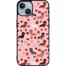 iPhone 15 Case Hülle - Silikon schwarz Valentine 2024 puppy love