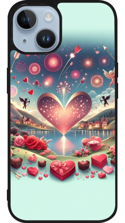 iPhone 15 Case Hülle - Silikon schwarz Valentin 2025 Schick