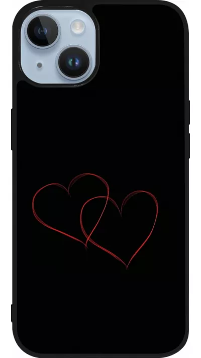 iPhone 15 Case Hülle - Silikon schwarz Valentine 2023 attached heart