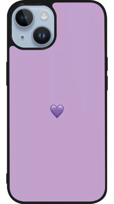 iPhone 15 Case Hülle - Silikon schwarz Valentine 2023 purpule single heart