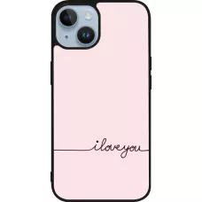 iPhone 15 Case Hülle - Silikon schwarz Valentine 2023 i love you writing