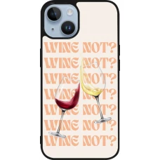 Coque iPhone 15 - Silicone rigide noir Wine not