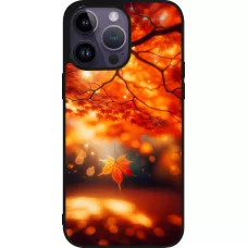 iPhone 15 Pro Max Case Hülle - Silikon schwarz Herbst Magisch Orange