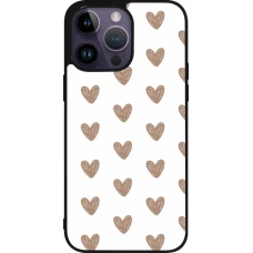 Coque iPhone 15 Pro Max - Silicone rigide noir Autumn 2024 brown hearts