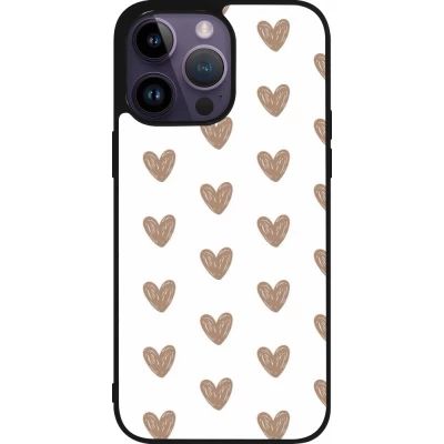 Coque iPhone 15 Pro Max - Silicone rigide noir Autumn 2024 brown hearts