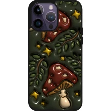 iPhone 15 Pro Max Case Hülle - Silikon schwarz Autumn 26 3D mushrooms