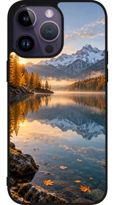 iPhone 15 Pro Max Case Hülle - Silikon schwarz Autumn 26 Autumn lake