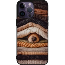 iPhone 15 Pro Max Case Hülle - Silikon schwarz Autumn 26 Dog under the covers