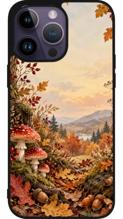 iPhone 15 Pro Max Case Hülle - Silikon schwarz Autumn 26 Illustrated Autumn