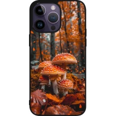 iPhone 15 Pro Max Case Hülle - Silikon schwarz Autumn 26 Mushrooms in the woods