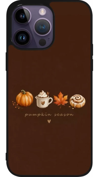 iPhone 15 Pro Max Case Hülle - Silikon schwarz Autumn 26 Pumpkin season