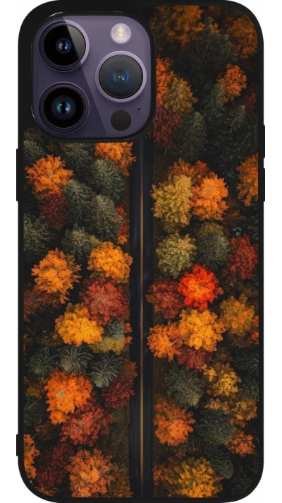 iPhone 15 Pro Max Case Hülle - Silikon schwarz Autumn 26 Road in autumn