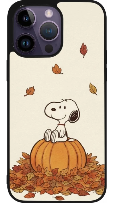 iPhone 15 Pro Max Case Hülle - Silikon schwarz Autumn 26 Snoopy autumn