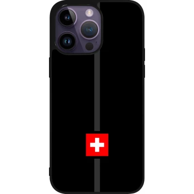 Coque iPhone 15 Pro Max - Silicone rigide noir Canton CH noir