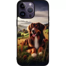 iPhone 15 Pro Max Case Hülle - Silikon schwarz Hund Land Schweiz