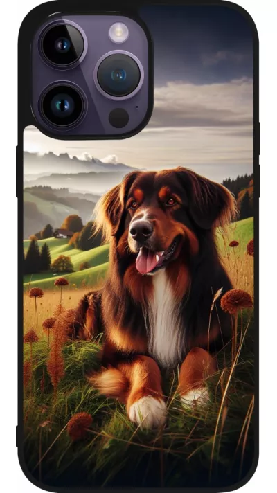 iPhone 15 Pro Max Case Hülle - Silikon schwarz Hund Land Schweiz