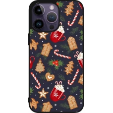 iPhone 15 Pro Max Case Hülle - Silikon schwarz Christmas 25 Pattern Gingerbread House