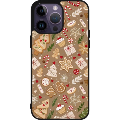 iPhone 15 Pro Max Case Hülle - Silikon schwarz Christmas 25 Pattern Ginger Cookie