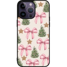 Coque iPhone 15 Pro Max - Silicone rigide noir Christmas 25 Vintage Ribbons