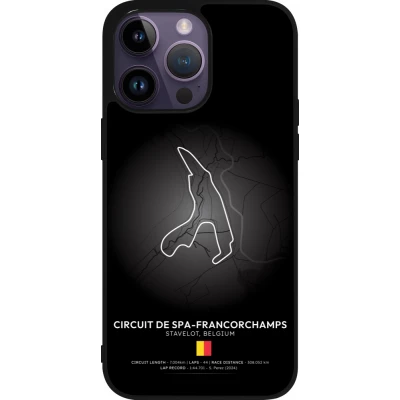 Coque iPhone 15 Pro Max - Silicone rigide noir F1 Track 2025 Belgium
