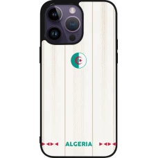 Coque iPhone 15 Pro Max - Silicone rigide noir Maillot de football Algérie 2026 personnalisable