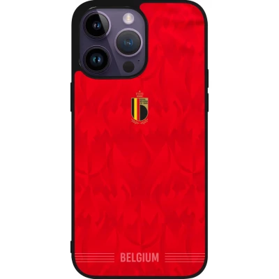 iPhone 15 Pro Max Case Hülle - Silikon schwarz Belgien 2026 personalisierbares Fussballtrikot