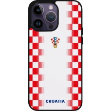 Coque iPhone 15 Pro Max - Silicone rigide noir Maillot de football Croatie 2026 personnalisable