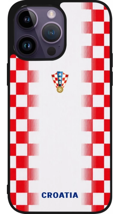 iPhone 15 Pro Max Case Hülle - Silikon schwarz Kroatien 2026 personalisierbares Fussballtrikot