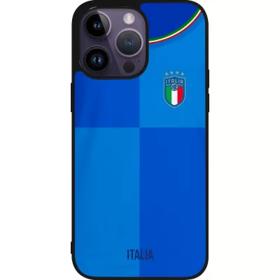 iPhone 15 Pro Max Case Hülle - Silikon schwarz Italien 2022 personalisierbares Fußballtrikot