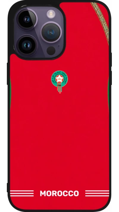 iPhone 15 Pro Max Case Hülle - Silikon schwarz Marokko 2026 personalisierbares Fussballtrikot