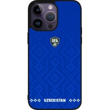 iPhone 15 Pro Max Case Hülle - Silikon schwarz Usbekistan 2026 personalisierbares Fussballtrikot