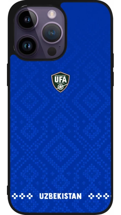 iPhone 15 Pro Max Case Hülle - Silikon schwarz Usbekistan 2026 personalisierbares Fussballtrikot