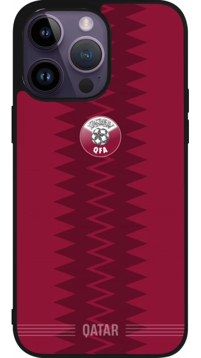 iPhone 15 Pro Max Case Hülle - Silikon schwarz Qatar 2026 personalisierbares Fussballtrikot