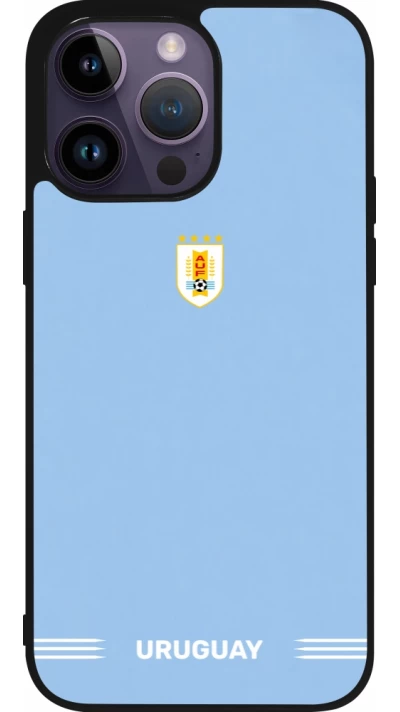 iPhone 15 Pro Max Case Hülle - Silikon schwarz Uruguay 2026 personalisierbares Fussballtrikot