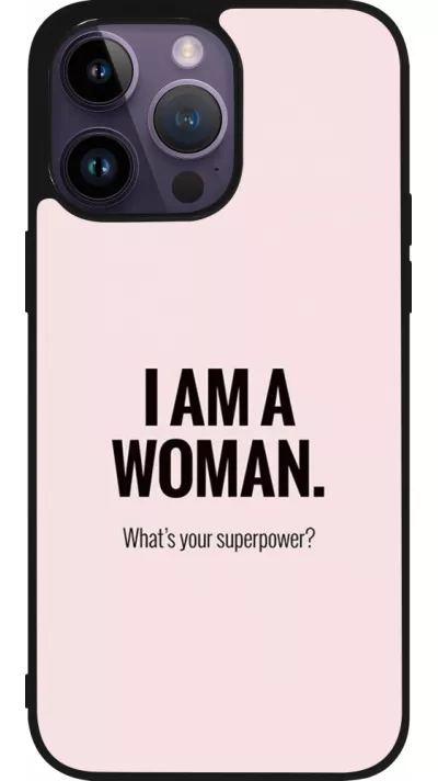 iPhone 15 Pro Max Case Hülle - Silikon schwarz I am a woman