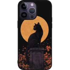iPhone 15 Pro Max Case Hülle - Silikon schwarz Halloween 2026 Cat Art Nouveau