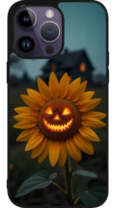 iPhone 15 Pro Max Case Hülle - Silikon schwarz Halloween 2026 Evil Sunflower