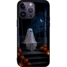 iPhone 15 Pro Max Case Hülle - Silikon schwarz Halloween 2026 Ghost on a swing