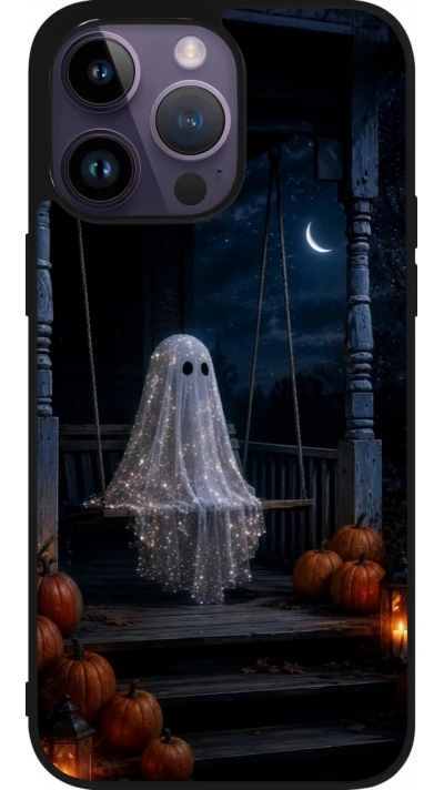 iPhone 15 Pro Max Case Hülle - Silikon schwarz Halloween 2026 Ghost on a swing