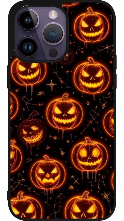 iPhone 15 Pro Max Case Hülle - Silikon schwarz Halloween 2026 Pattern Pumpkins