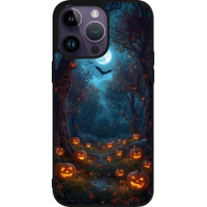 iPhone 15 Pro Max Case Hülle - Silikon schwarz Halloween 2026 Road of Pumpkins